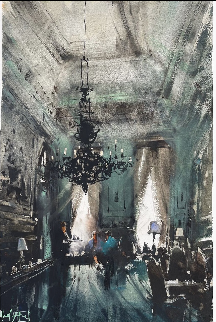 Häringe slott – handmålad akvarell av Lini Watercolor